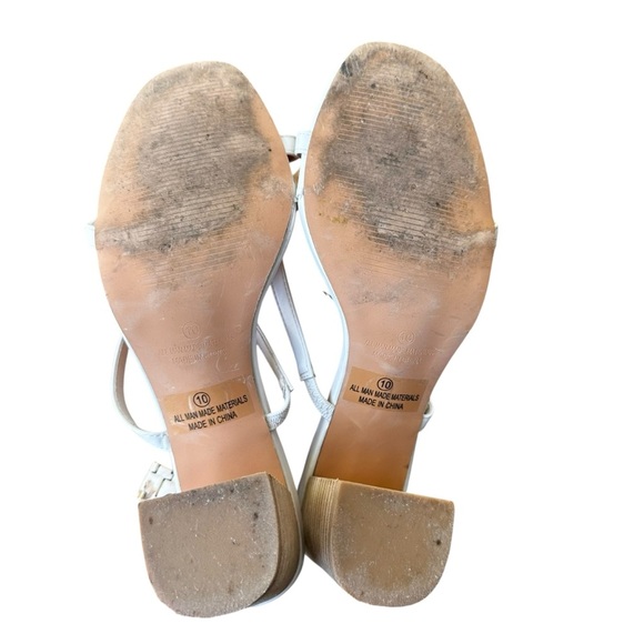 Lulus Addien White High Heel Block Strappy Sandals 10 - Picture 7 of 9